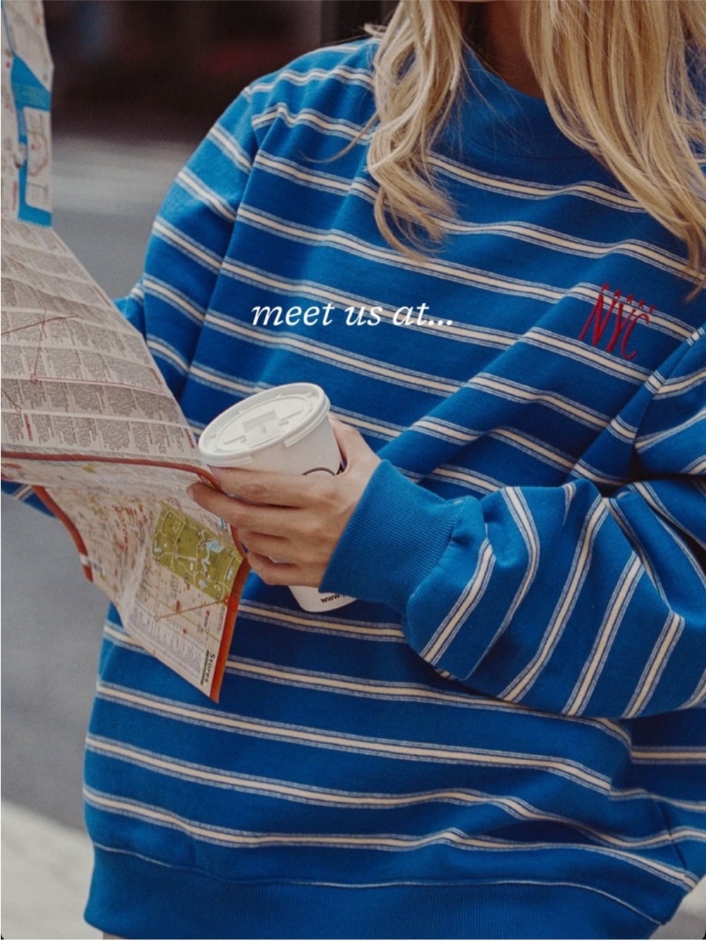 New PARKE NYC New York  Striped Mockneck Sweatshirt SMALL MEDIUM PLUS Zip Tote - Picture 6 of 9